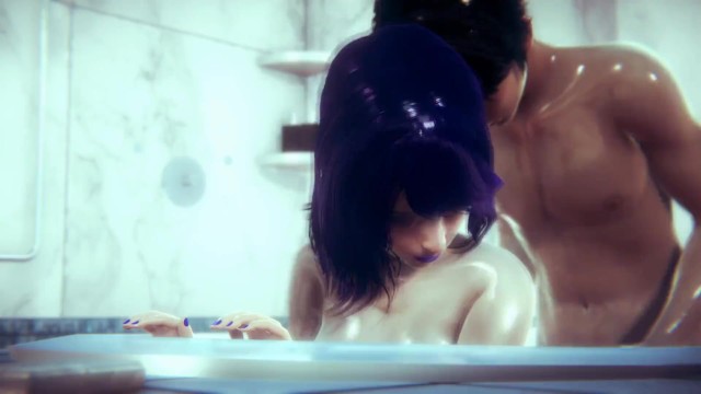 【3D】小情侣在酒店厕所激情啪啪的!