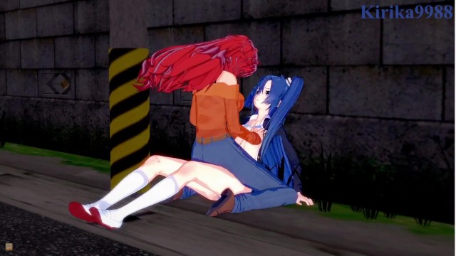 【3D】小美和莉莎在一条废弃的街道上进行激烈的性爱的!